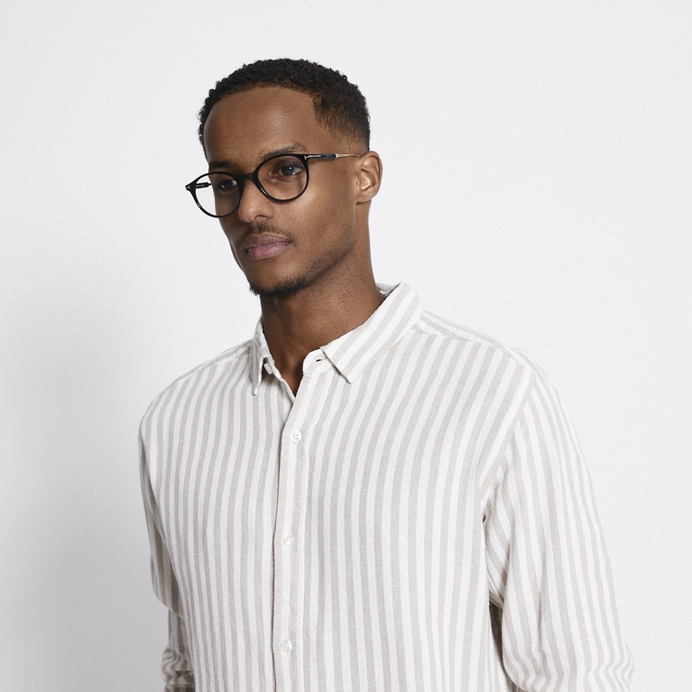 Linen blend shirt "Lucas Stripe"